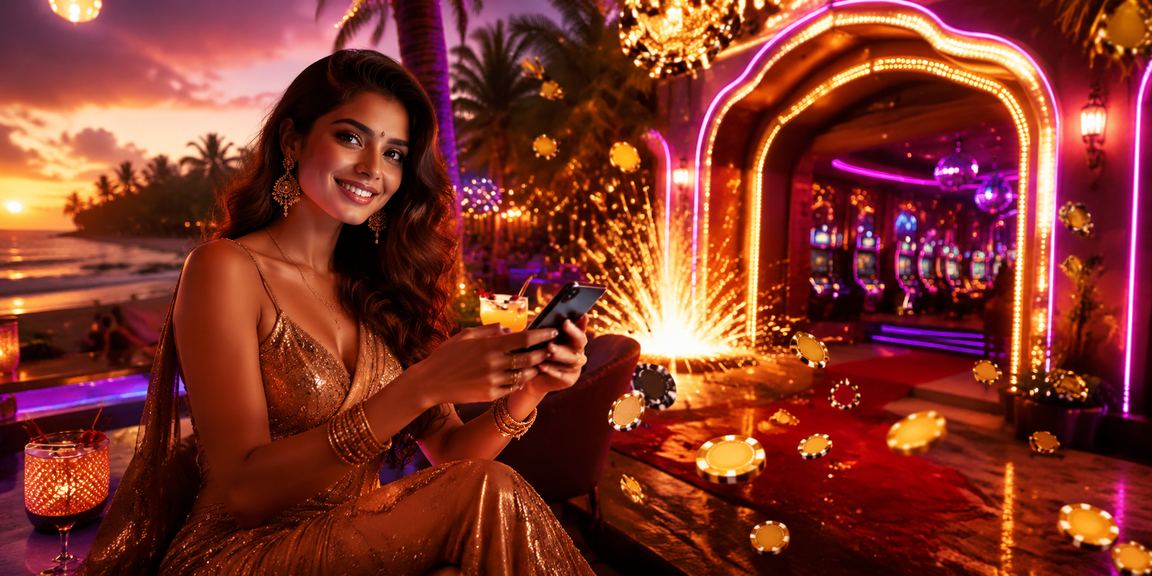 Bollywood-themed mobile slots near the beach in Goa environment